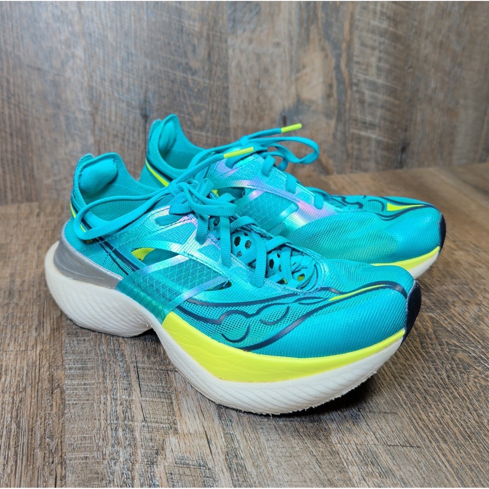 Saucony Endorphin Elite Womens Size 8 Blue Carbon Fiber Marathon Racing Sneakers